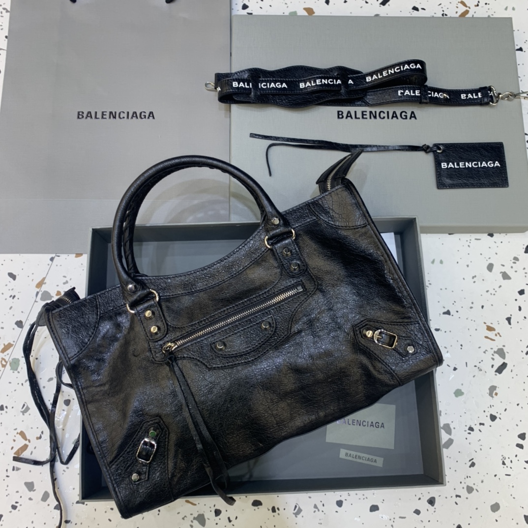 Balenciaga Classic City Medium Handbag Shoulder Bag Black/Silver